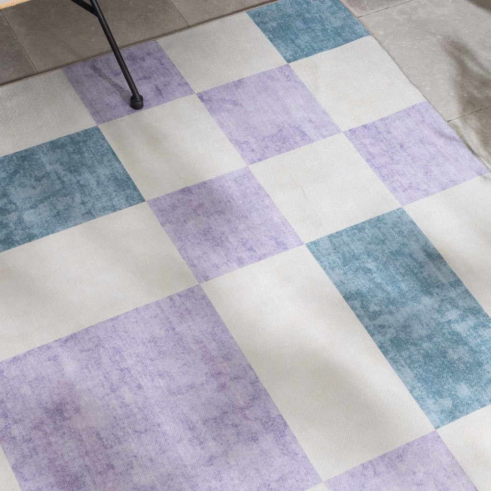 Retro Indoor Outdoor Rug - Pop Cubes Lilac