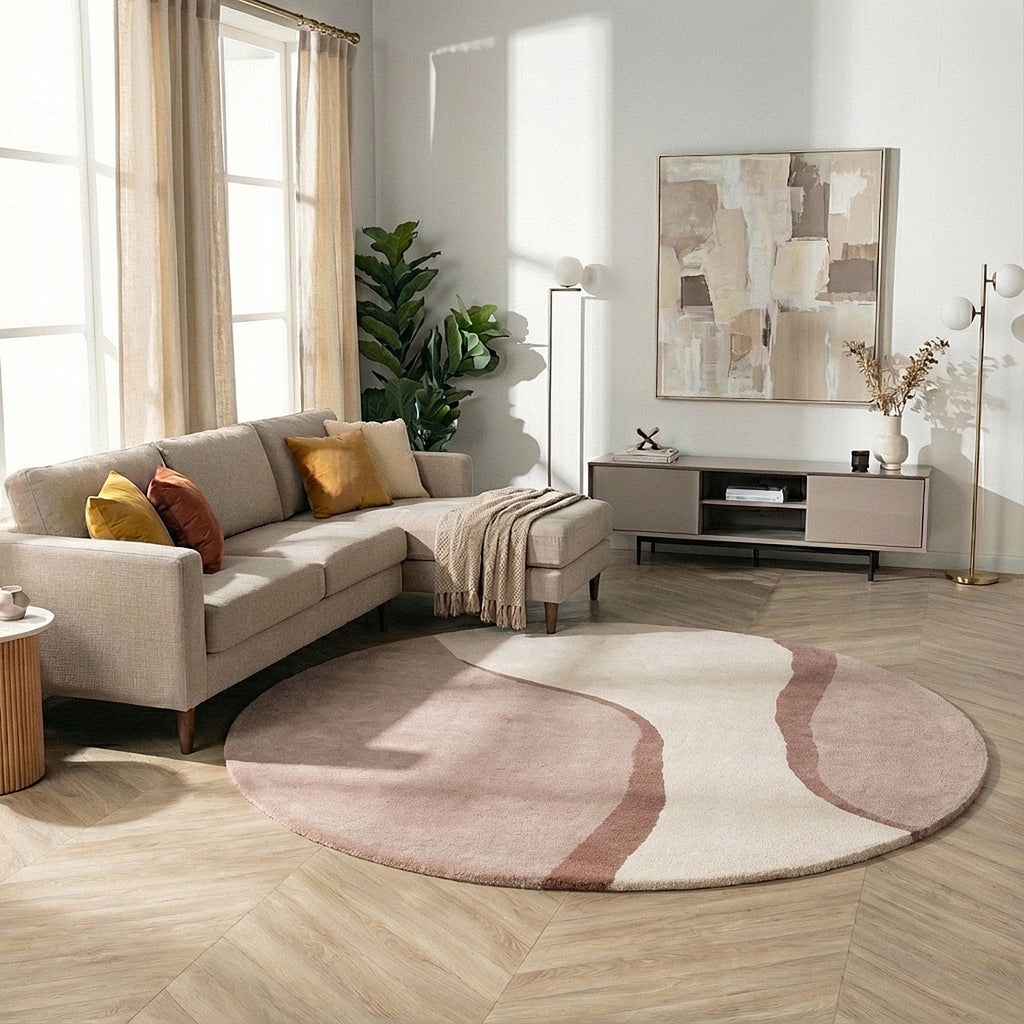 Round Wool Rug – Vienna Pink