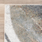 Washable Abstract Rug - Misha Lines Cream/Grey