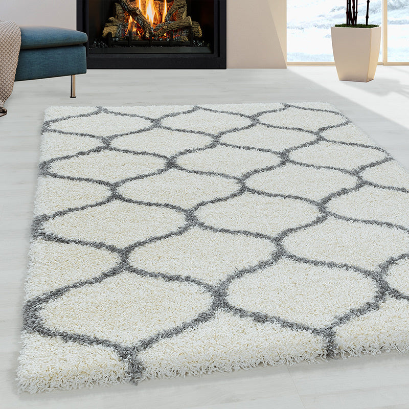 Berber Floor Rug - Agadir Circle Cream/Grey