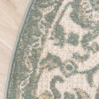 Round Vintage Rug - Spring Medallion Green/Cream