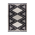 Geometric floor rug - Domino Zaid Black/White