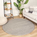Round Wool Rug - Twist Grey