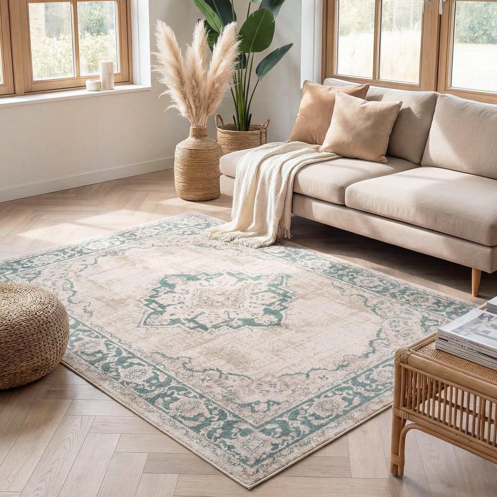 Vintage Rug - Spring Medallion Cream/Green