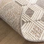 Sustainable floor rug - Lorre Blocks White/Grey