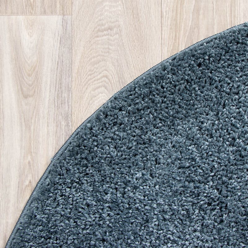 Round High Pile Rug - Lofty Blue