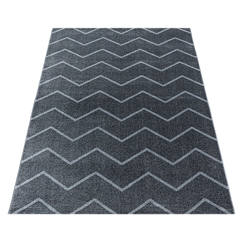 Low-pile floor rug - Smoothly Weave Grey/White