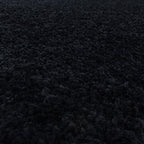High-pile floor rug - Softy Black