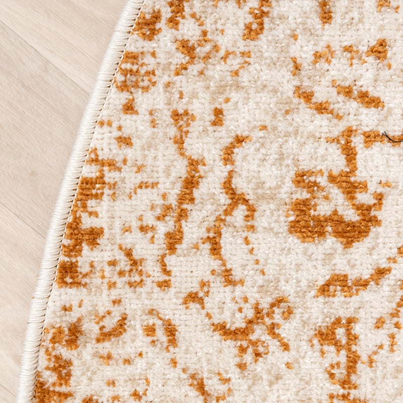 Round Vintage Rug - Spring Ethnic Cream/Terra