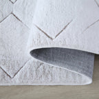 Soft geometric floor rug - Vellion Square White/Beige