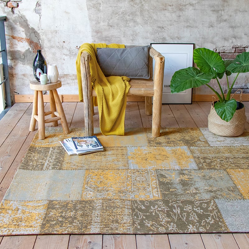Patchwork Rug - Dreams Ochre Yellow