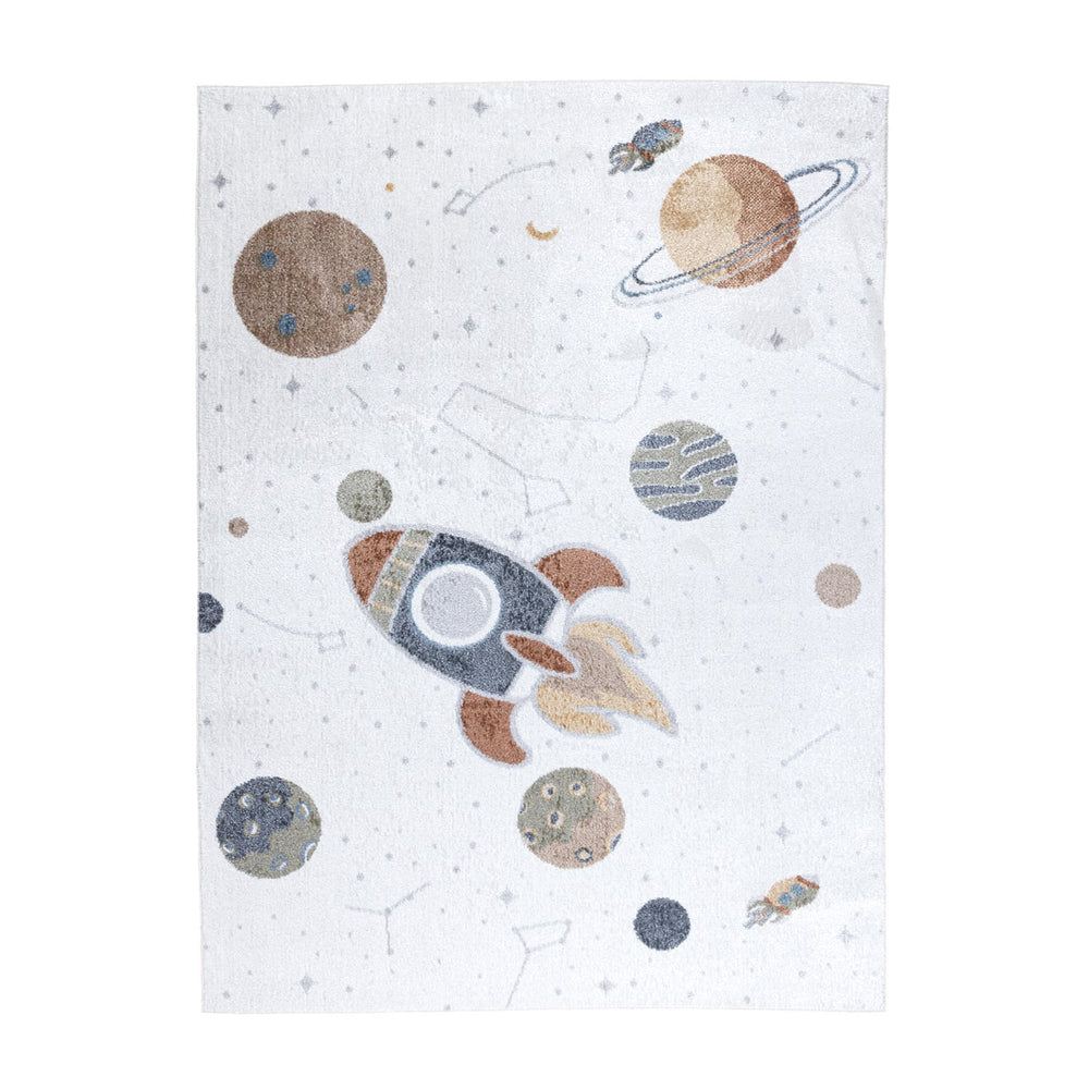 Washable Kids Rug - Mace Rocket Cream