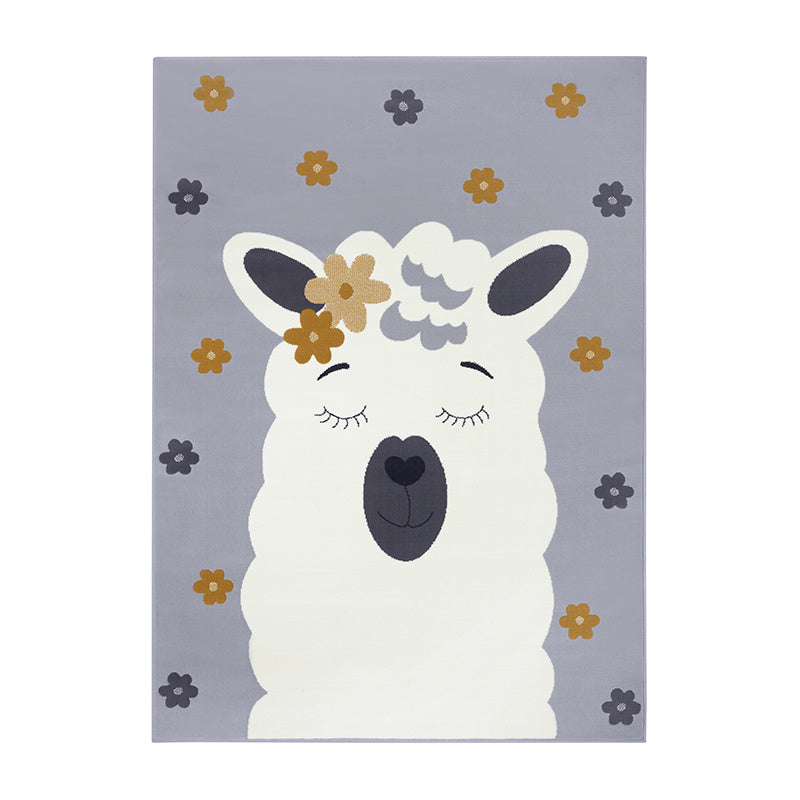 Children's Floor Rug - Lara Alpaca Grey/Yellow