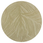 Round modern floor rug - Solacio Leaves Olive Green