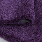 Round High-Pile Floor Rug - Fuzzy Purple