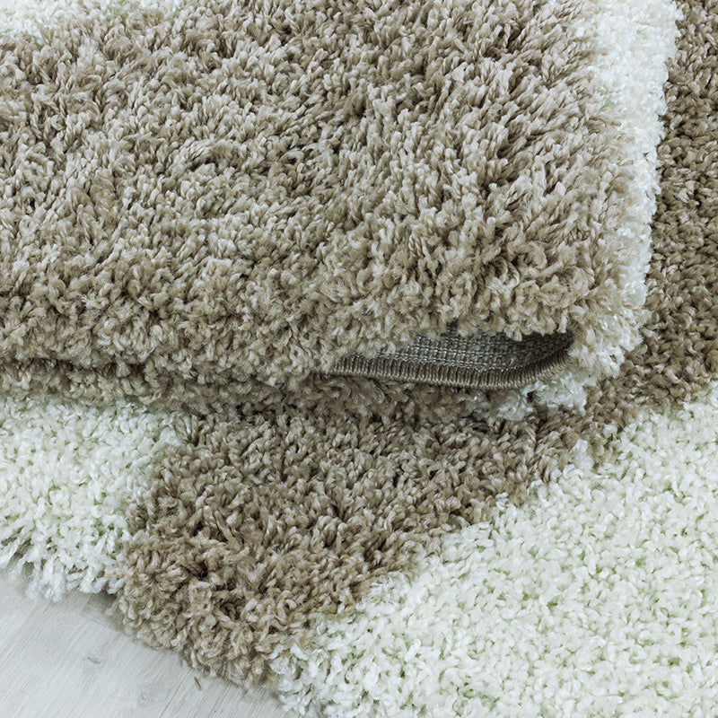 Round High Pile Floor Rug - Tuggy Beige