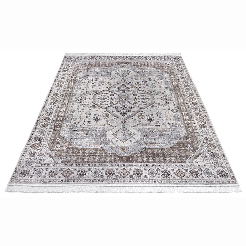 Persian Floor Rug - Gizem Madiha Silver/Grey