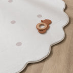 Round Kids Room Rug - Cloudy Dots White