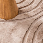 Round High Pile Rug - Carvy Arches Taupe
