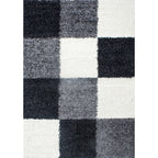 High-Pile Floor Rug - Cube Black