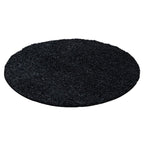 Round high-pile floor rug - Life Anthracite