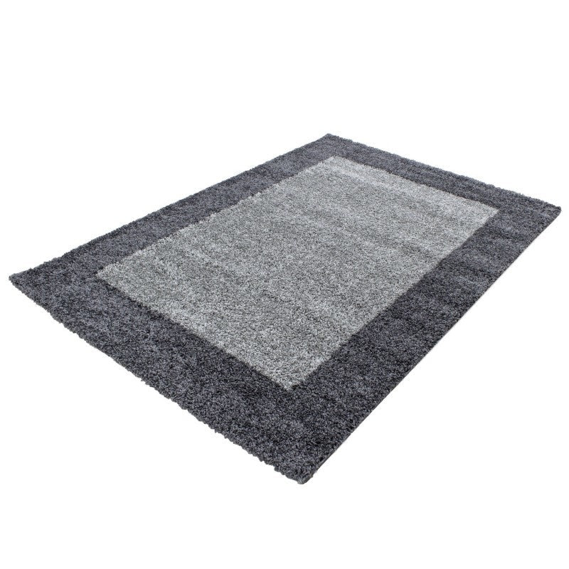 High-pile floor rug - Edge Grey