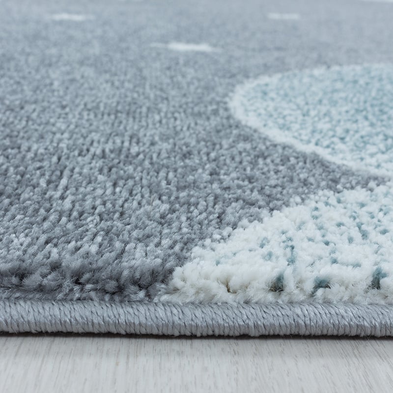Round children's floor rug - Fleurtje Moon Blue