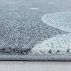 Round children's floor rug - Fleurtje Moon Blue