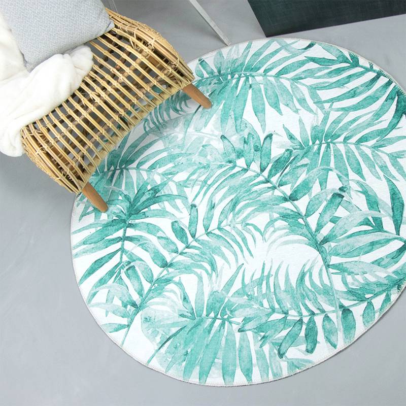 Round Rug - Palmier Leaves Green
