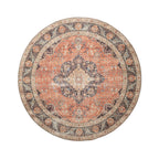 Round Indoor Outdoor Rug - Kairo Medallion Terra/Dark Blue