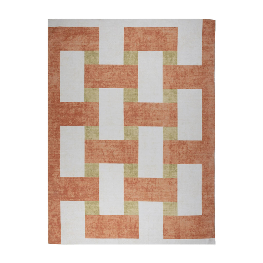 Retro Indoor Outdoor Rug - Pop Lines Terracotta