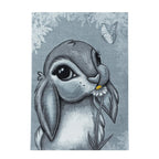 Children's floor rug - Fleurtje Rabbit Blue