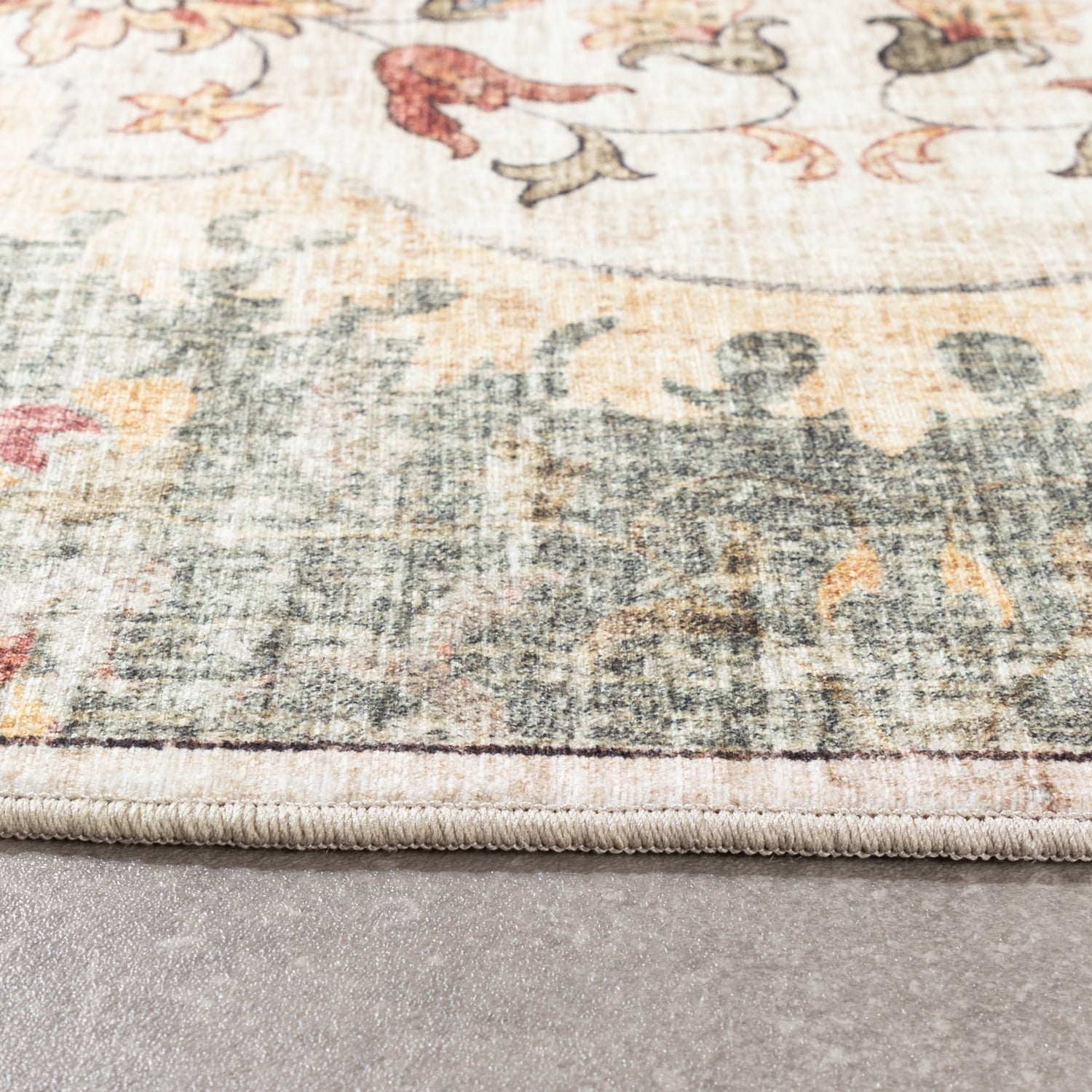 Vintage Outdoor Rug - Santo Mandala Olive Green
