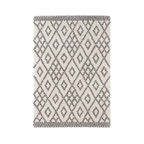 High-pile floor rug - Hamar Cubes Cream/Grey