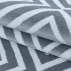 Modern floor rug - Streaky Square Grey/White