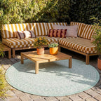 Round Outdoor Rug - Summer Azteca Mint