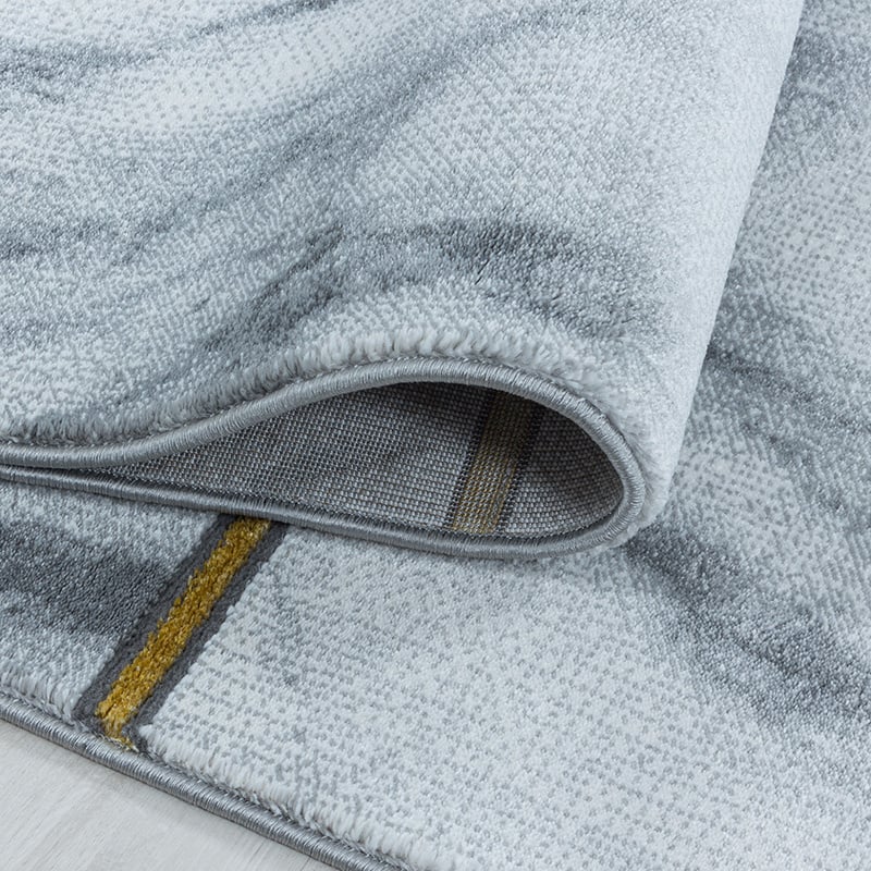Modern floor rug - Marble Box Grey/Gold