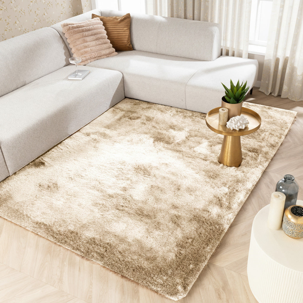 High Pile Rug - Glorious Champagne/Cream
