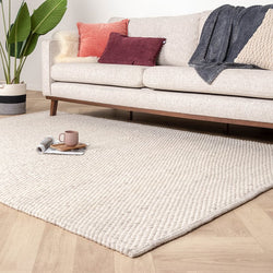 Wool Rug - Brilliant Cream/White