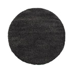 Round high-pile rug - Yves Anthracite