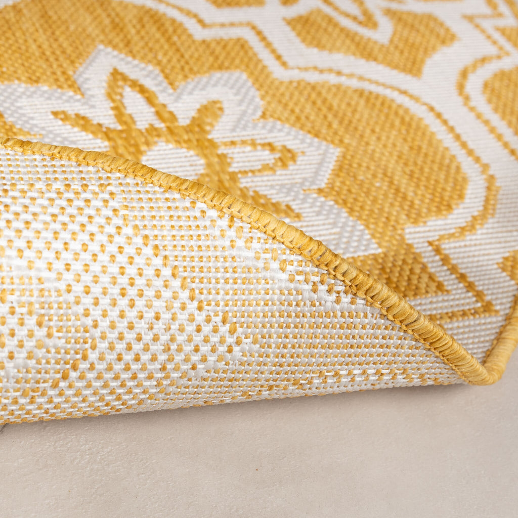 Round Outdoor Rug – Rio Flower Yellow