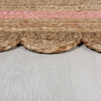 Jute floor rug - Grazo Natural/Pink