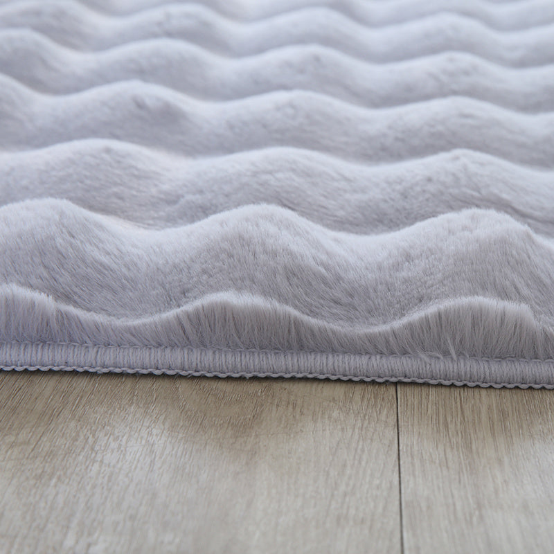 Soft high-pile floor rug - Ambrey 3D Light Grey