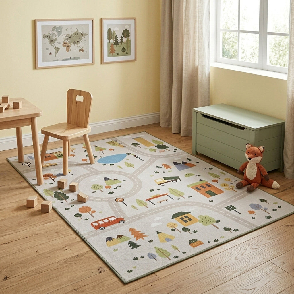 Car Play Rug - Rocky Ride Grey