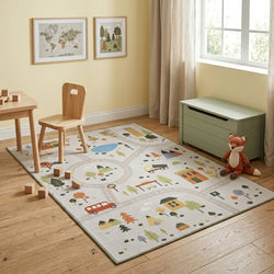 Car Play Rug - Rocky Ride Grey