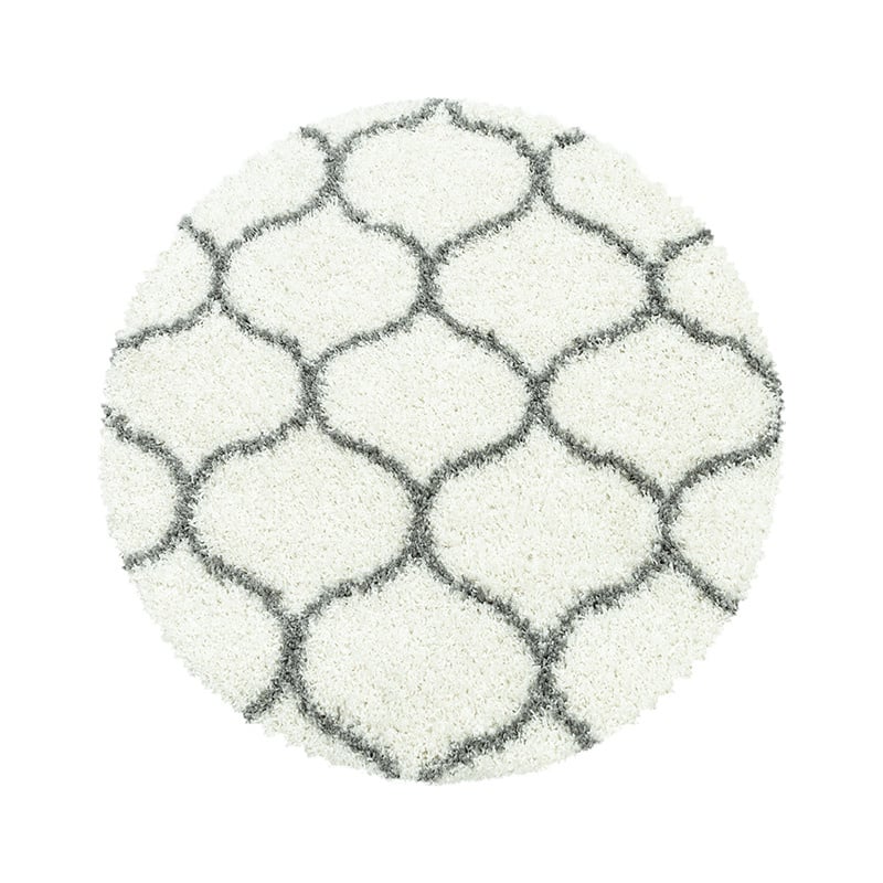 Round Berber Floor Rug - Agadir Circle Cream/Grey