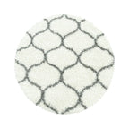 Round Berber Floor Rug - Agadir Circle Cream/Grey