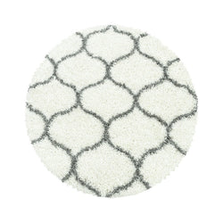 Round Berber Floor Rug - Agadir Circle Cream/Grey