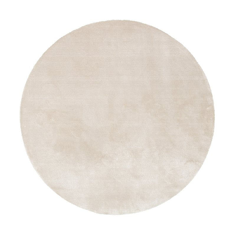 Round Washable Viscose Rug - Vive Cream