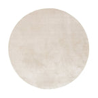 Round Washable Viscose Rug - Vive Cream